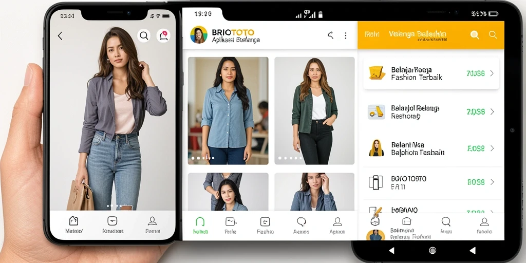 Antarmuka BRIOTOTO yang menampilkan koleksi fashion terkini.