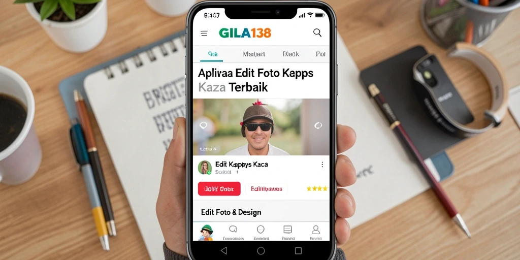 Screenshot utama GILA138 yang menunjukkan antarmuka Edit Foto Kertas Kaca.