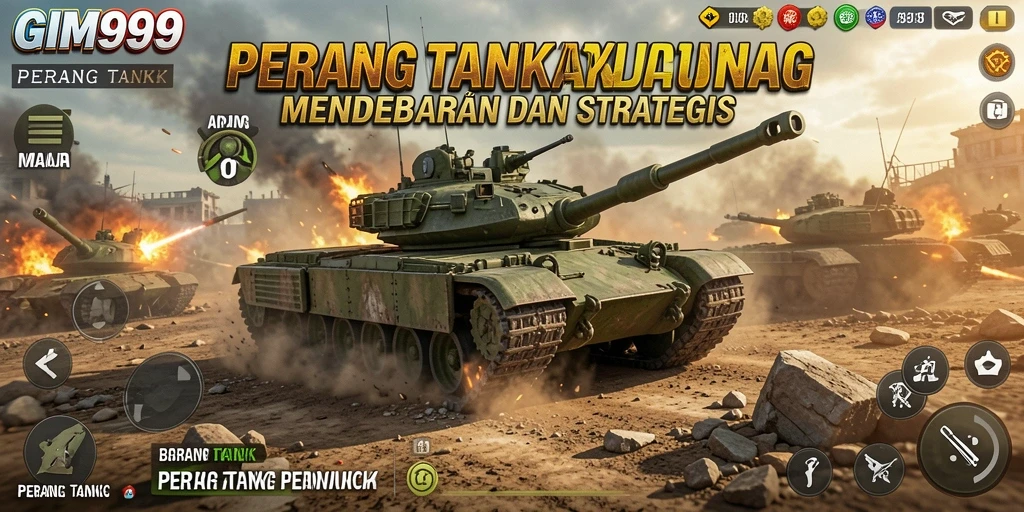 Tampilan antarmuka GIM999 saat pertempuran tank yang intens.