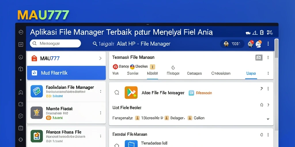 Tampilan antarmuka aplikasi MAU777 yang sederhana dan fungsional.