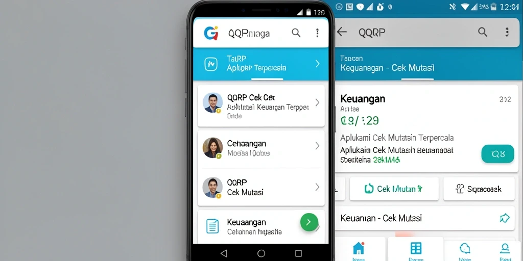 Tampilan antarmuka aplikasi QQRP yang menampilkan mutasi keuangan.