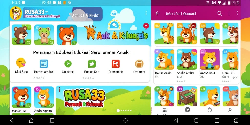 Tampilan antarmuka RUSA33 yang menarik dan ramah anak.