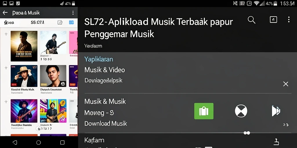Tampilan antarmuka SL72 untuk mengunduh musik dengan mudah.