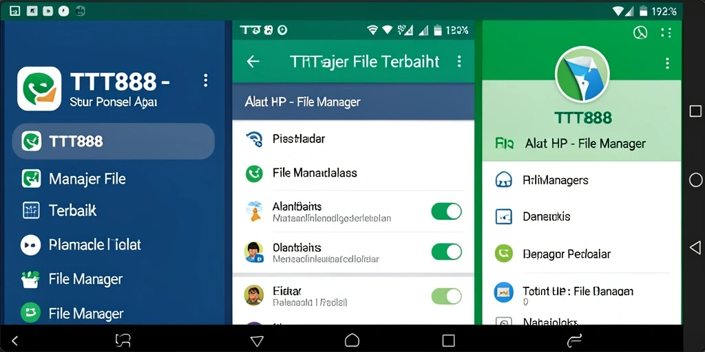 Antarmuka pengguna intuitif dari aplikasi TTT888 File Manager.