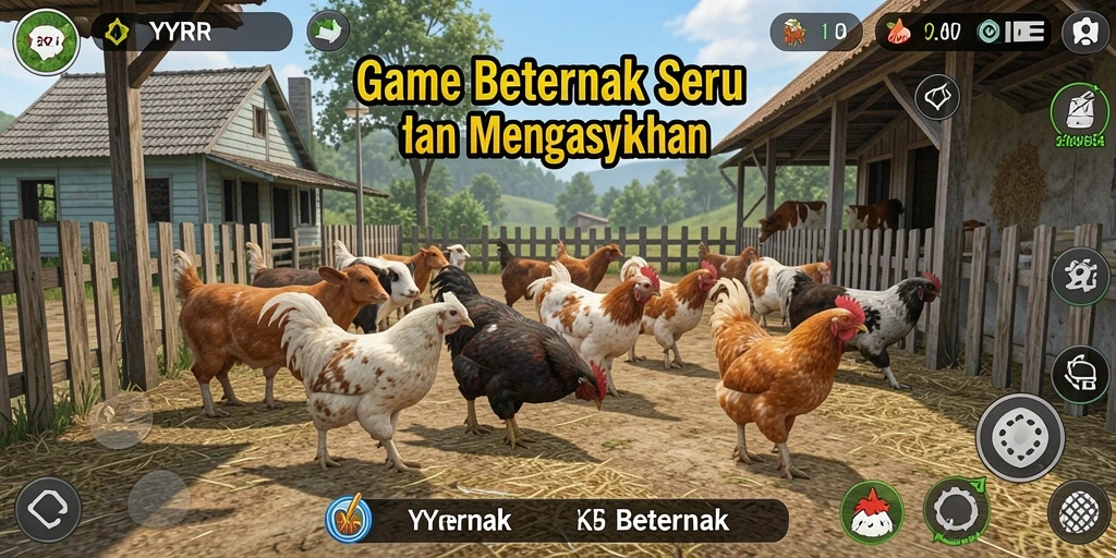 Antarmuka pengguna <strong>YYRR</strong> yang menarik dalam game Beternak.